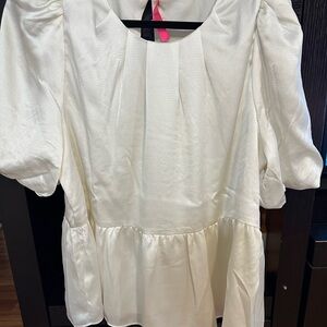 Lilly Pulitzer BlakeLynn Elbow Sleeve Cream Blouse